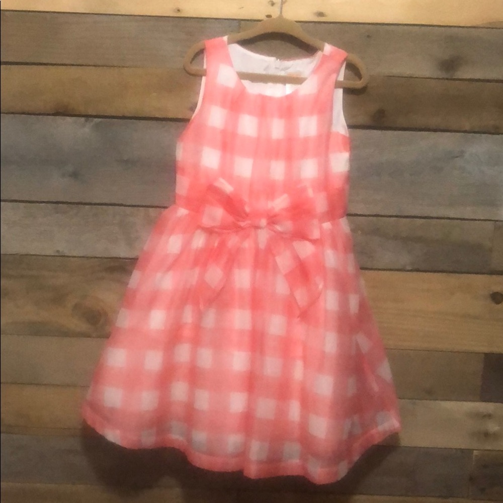 Pink and White Checked Dress